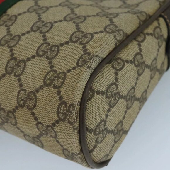 GUCCI GG Supreme Web Sherry Line Clutch Bag PVC Beige 32 014 3553 Auth 109848 - Picture 2 of 16